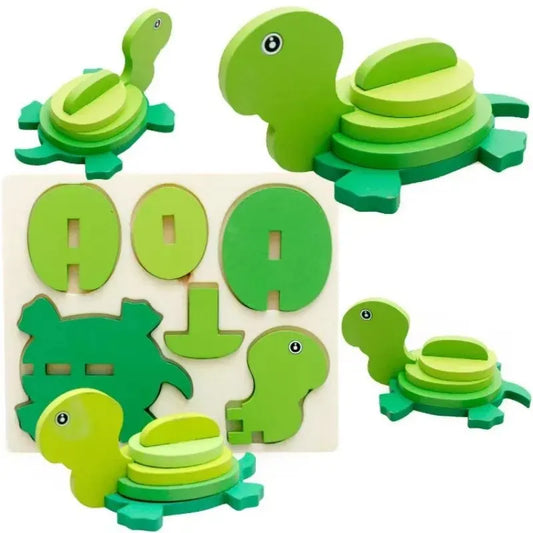 3D Turtle Puzzle Building Blocks