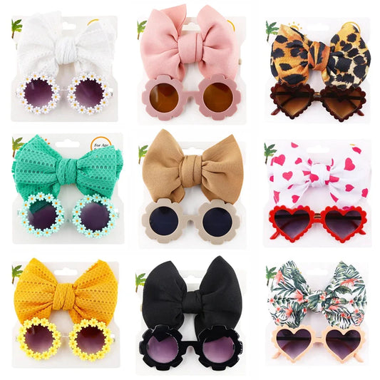 2PCS/Pack Baby Headband Sunglasses Kids Headwear