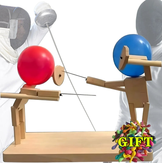 Balloon Bamboo Wooden Robot Battle Game