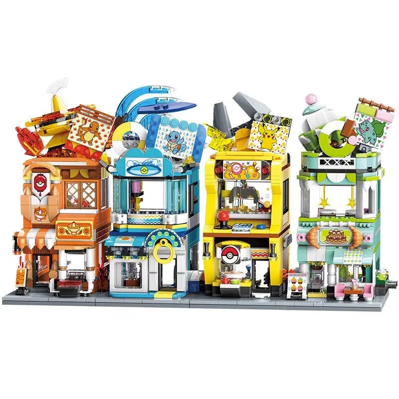 Keeppley Pokemon building blocks city building street scene series