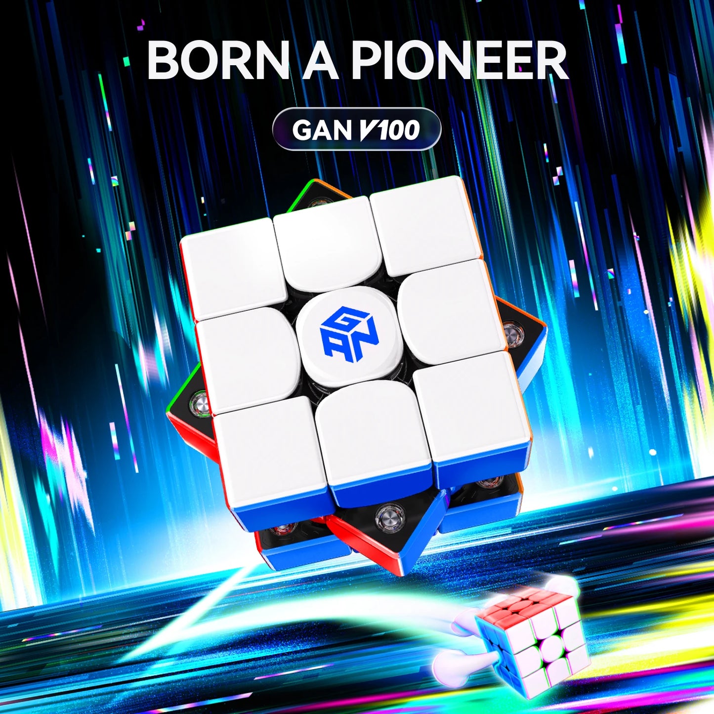 GAN V100 Maglev UV 3X3X3 Magic Cube Stickerless