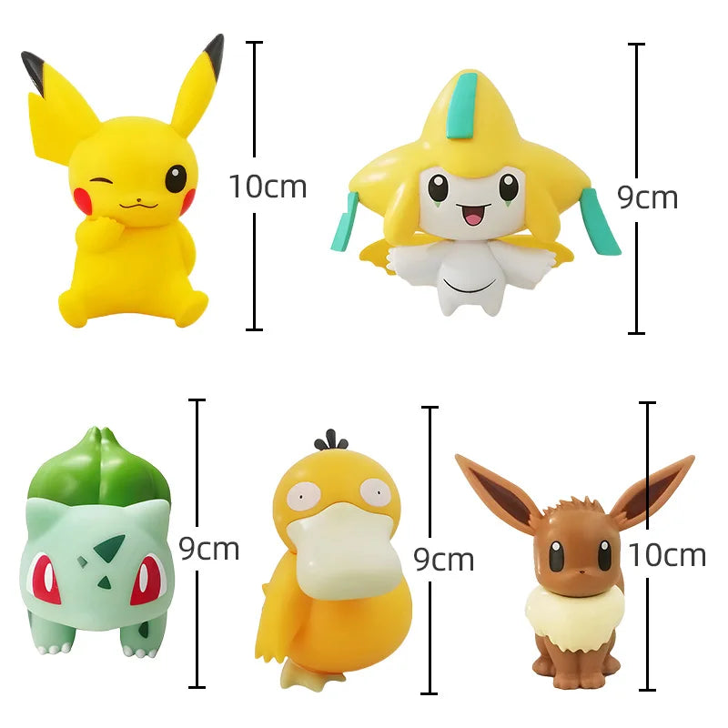 Genuine Pokemon elf Night Light Figure Pikachu Eevee Psyduck Bulbasaur Jirachi Bedside Lamp Bedrooms Children Toys Christmas Gif