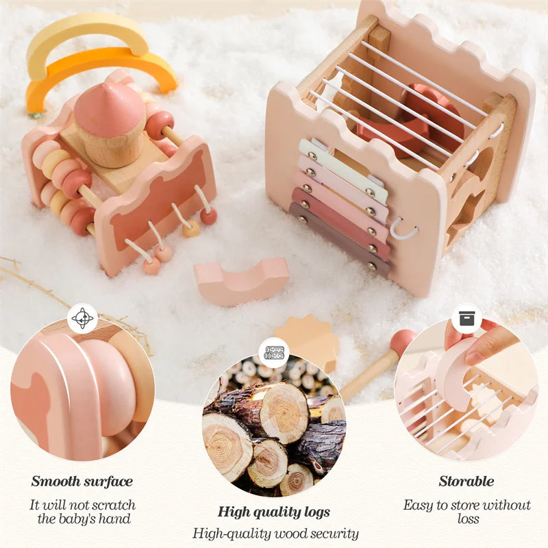 Wooden Montessori Castle Pink House