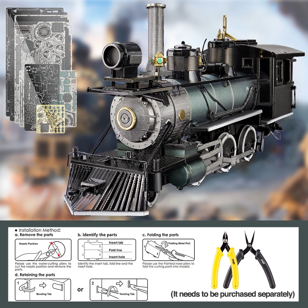 Piececool Puzzle 3d Metal Mogul Locomotive 282Pcs