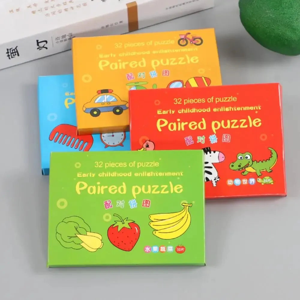 32 Pcs Enlightenment Card Matching Puzzle Early Education