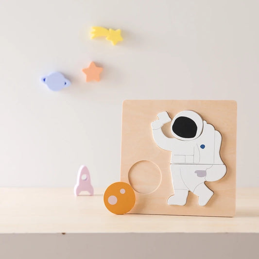 Wooden Astronaut Tangram Shapes Puzzle