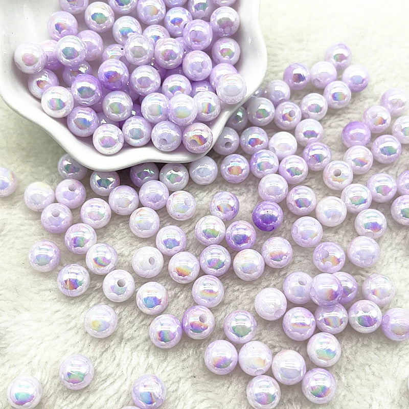 6--10mm Round Acrylic Beads Loose Spacer Beads for Jewelry Making