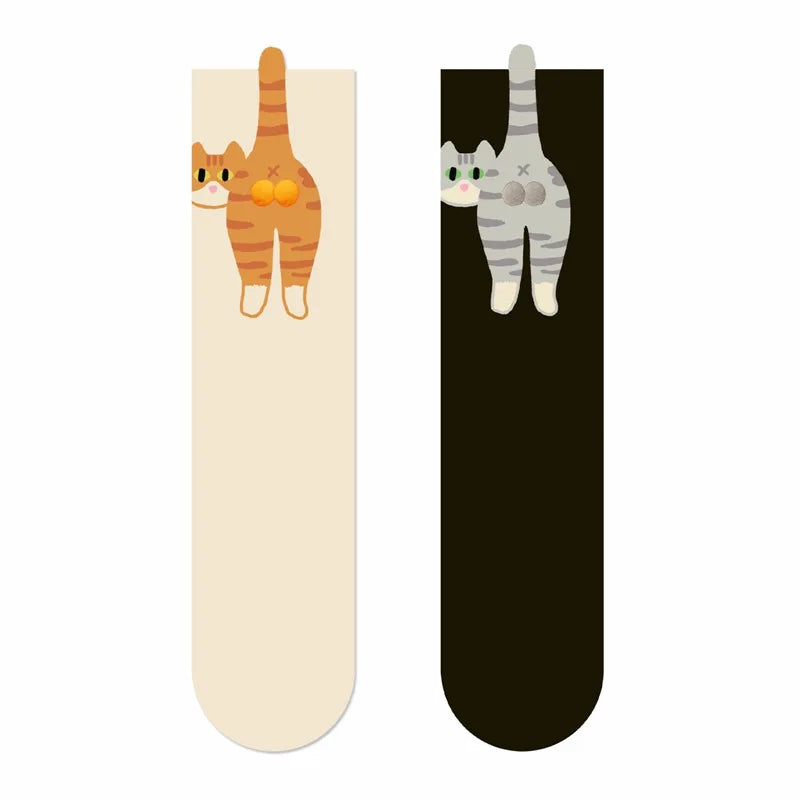 Funny Cat Black/White Mid-Tube Socks