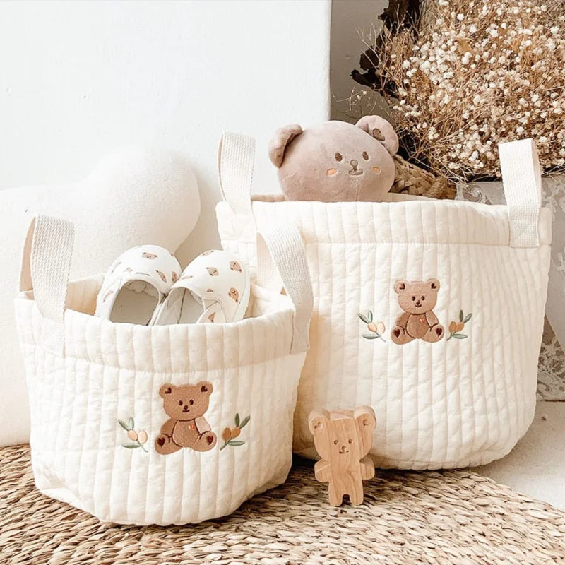 Cute Bear Embroidery Diaper Organizer