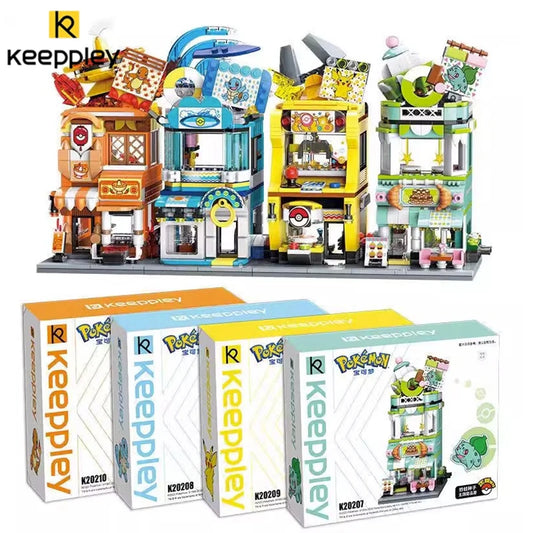 Keeppley Pokemon building blocks city building street scene series