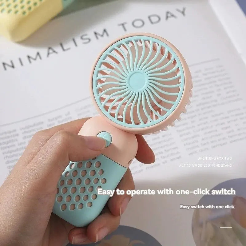 2024 New Small Handheld Charging Fan Pastel Colors