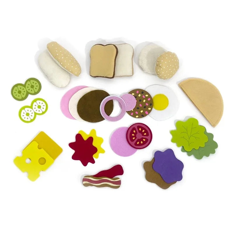 28PCS Felt Food Burger Sandwich