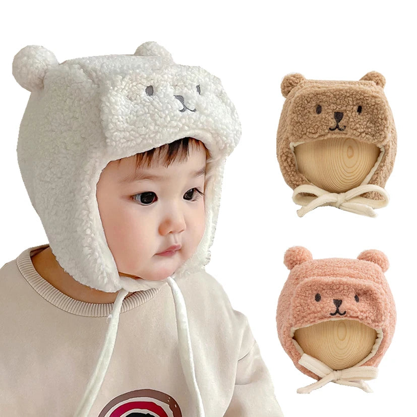 Bear Winter Baby Ultra Soft Hat with Earflap 0-12M