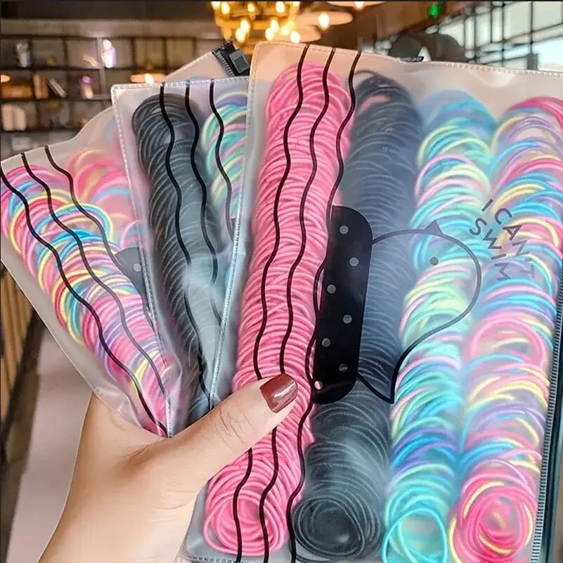 100Pcs/Set Girls Elastic Hair Bands Girls Hair Accessories