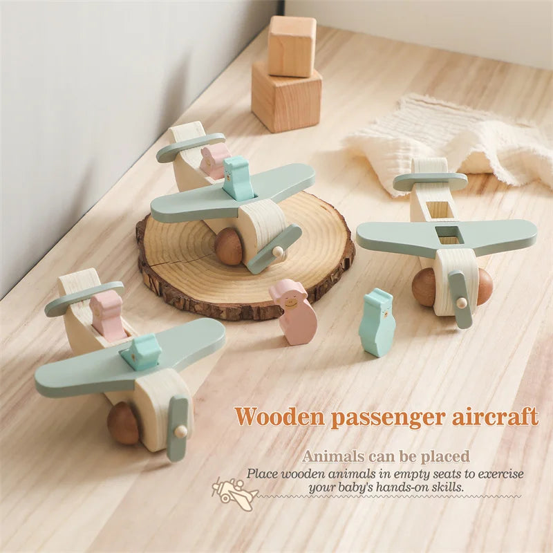 Wooden Building Blocks Aircraft