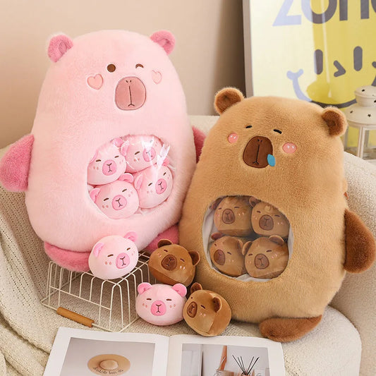 Cute capybara Plush with 6Pcs Inside