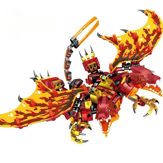 Phantom Ninja Ice Fire Double Headed Dragon Series Building Blocks