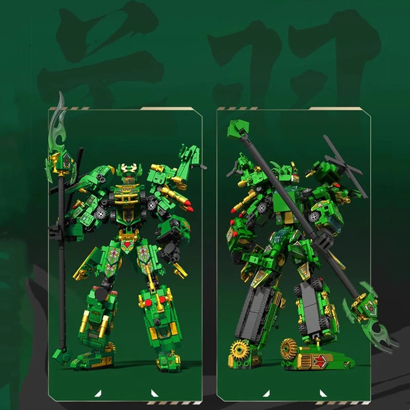 SEMBO The Legend of Three Kingdoms building blocks national trend mecha series Zhao Yun Guan Yu model assembly robot figure