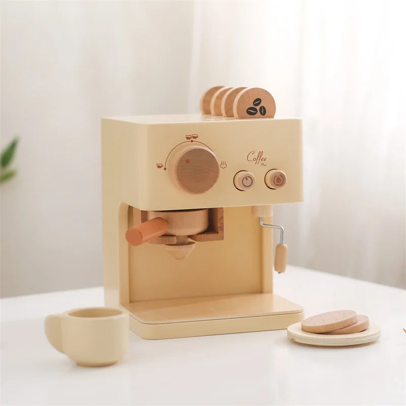 Kids Wooden Coffee Machine Kitchen Toys