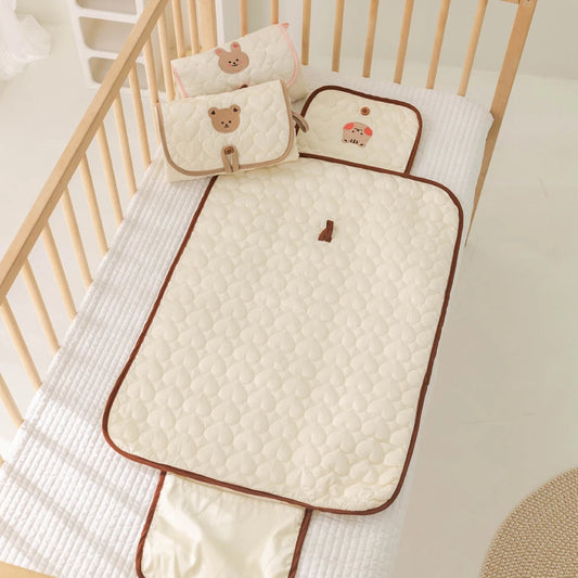 Little Bear Folding Newborn Changing Pads Covers Cotton Waterproof