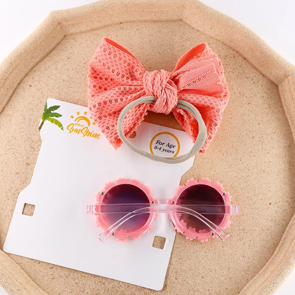 Daisy Baby Girls Sunglasses and Bow Headband Set