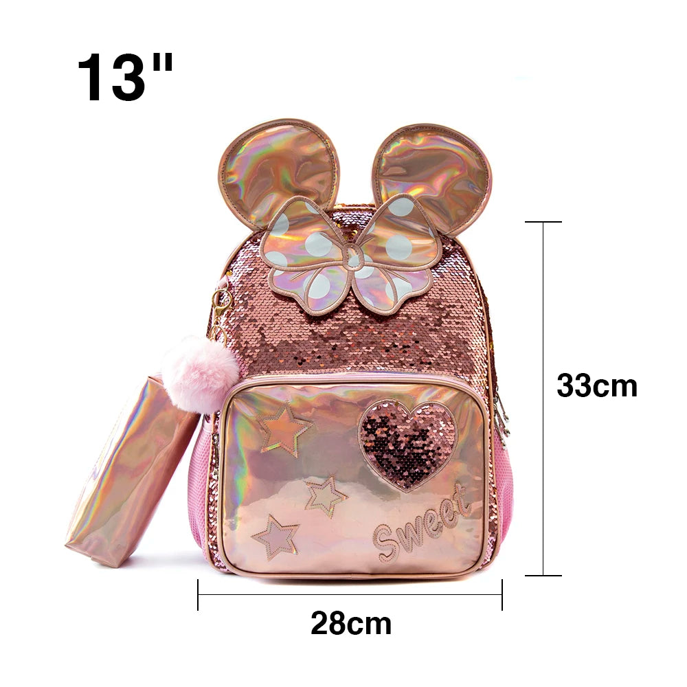 Sequins 3" School Bags for Girls School Backpack