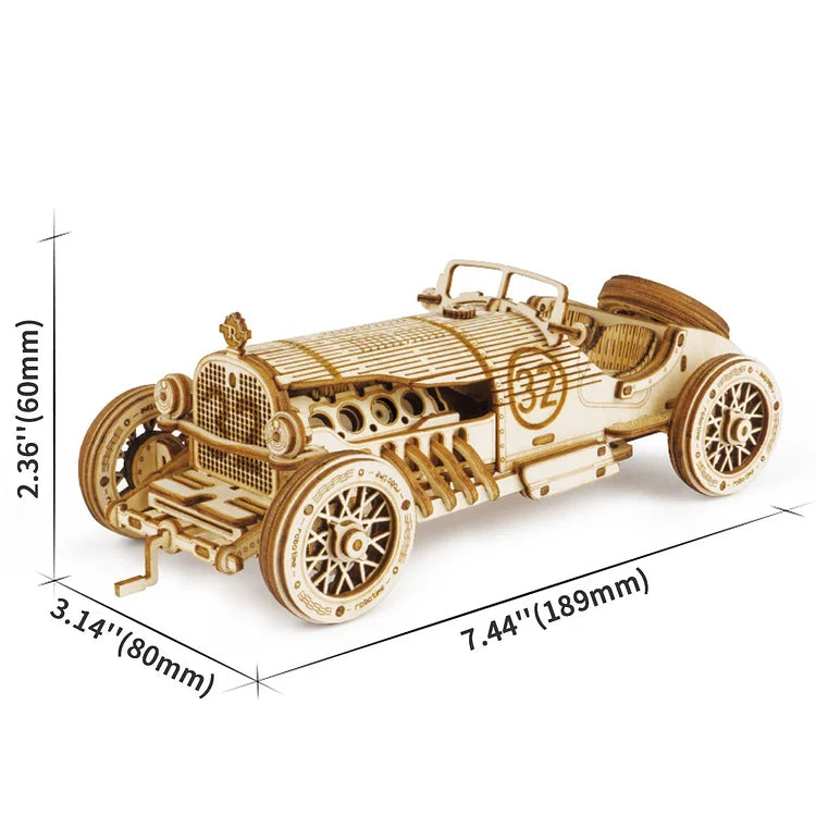 Robotime ROKR Grand Prix Car Scale Model 3D Wooden Puzzle MC401