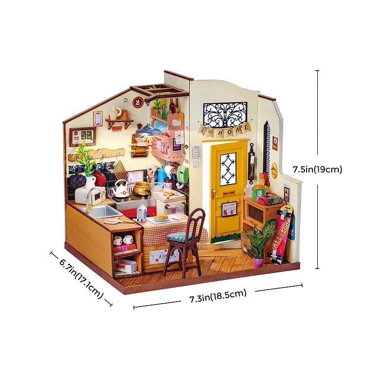 Robotime Rolife Cozy Kitchen DIY Miniature House Kit DG159