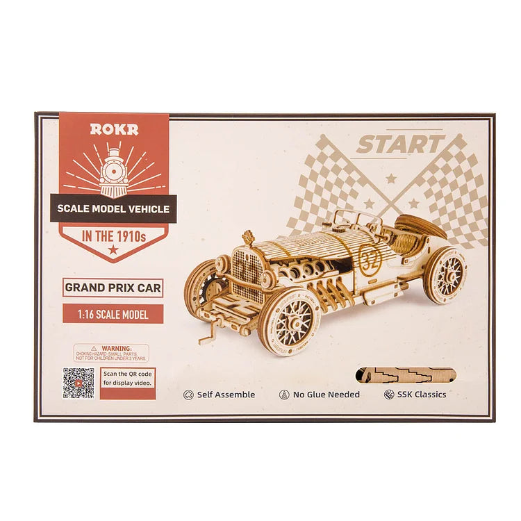 Robotime ROKR Grand Prix Car Scale Model 3D Wooden Puzzle MC401