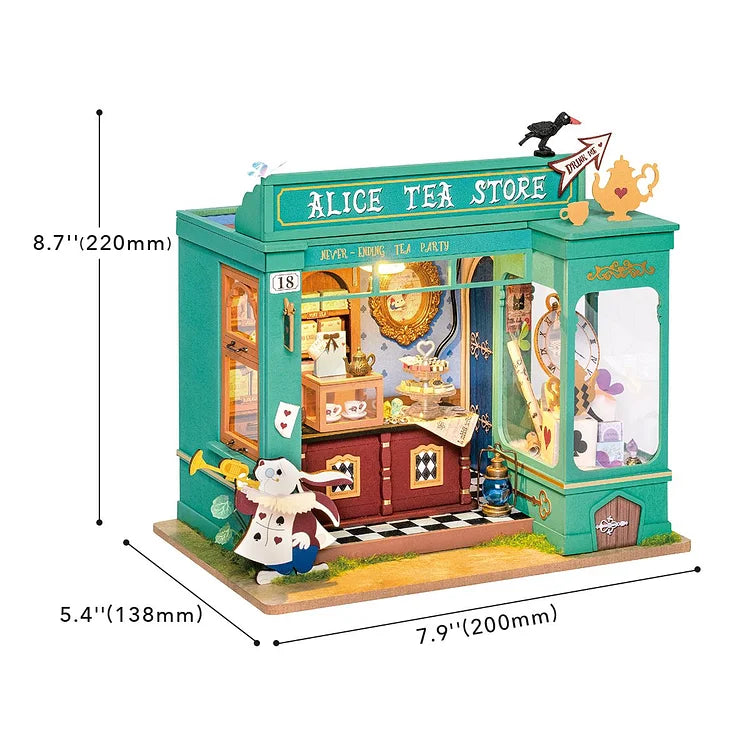 Robotime Rolife Alice's Tea Store DIY Miniature House Kit DG156