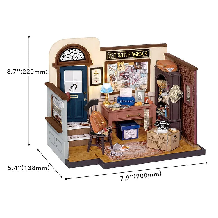 Robotime Rolife Mose's Detective Agency DIY Miniature House Kit DG157