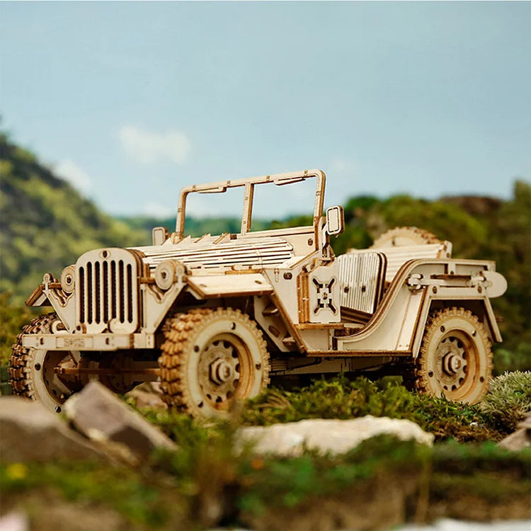 Robotime ROKR Army Jeep Scale Model 3D Wooden Puzzle MC701