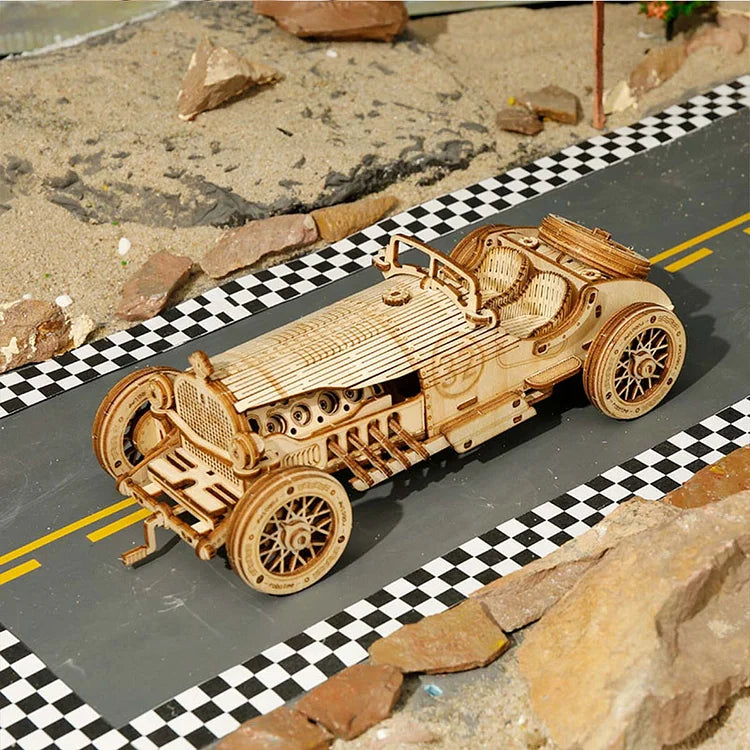 Robotime ROKR Grand Prix Car Scale Model 3D Wooden Puzzle MC401